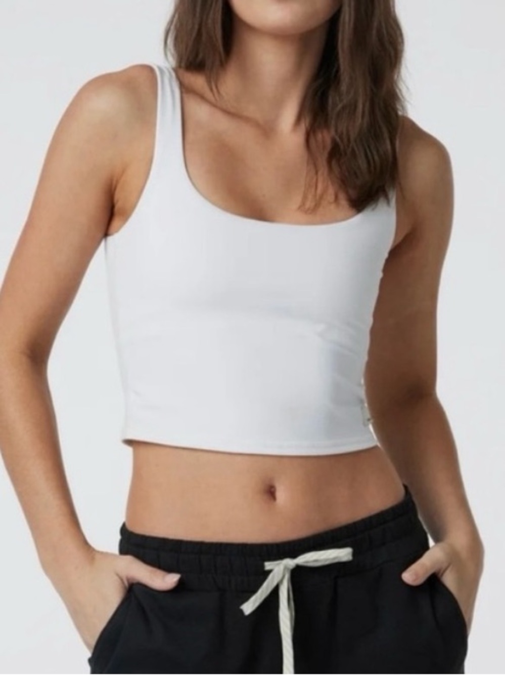 Vuori Daily Crop Tank White Extra Small